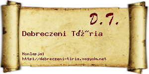 Debreczeni Tíria névjegykártya