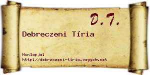 Debreczeni Tíria névjegykártya